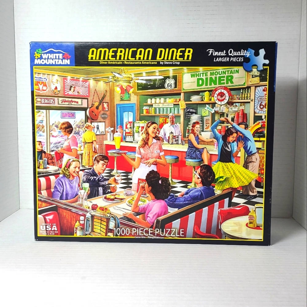 White Mountain American Diner 1000pc Puzzle #1397 Complete